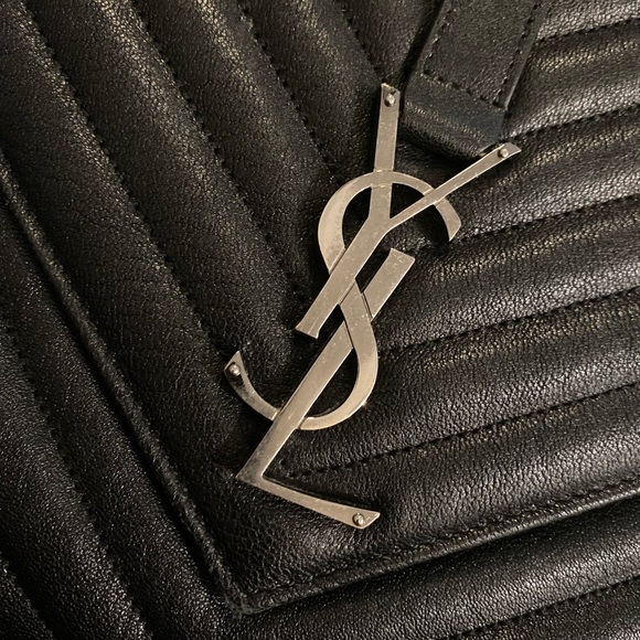 Saint Laurent College Large Chain Bag in Quilted Leather - Picture 8 of 14